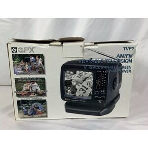 Mini Tv GPX TVP7 AM/FM Portable Television Black/white 5". 3 Way Power.Tested!!